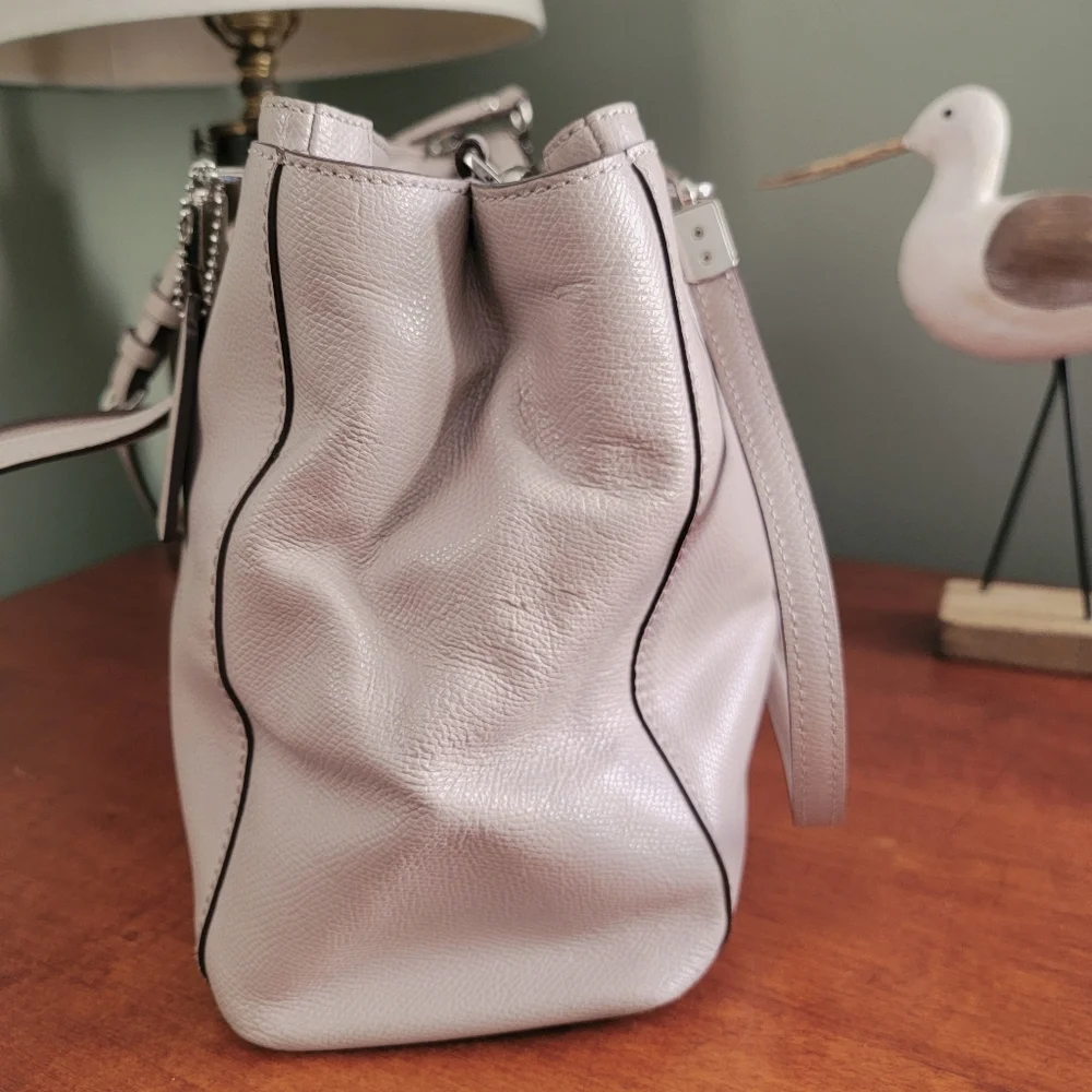 Coach F34672 Christie Carryall Satchel Gray Birch Leather Bag